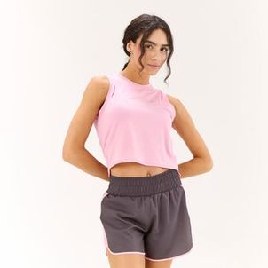 Camiseta cropped treino feminino 120 Rosa