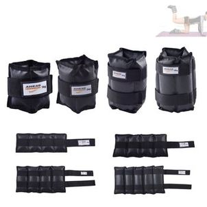 Kit Par de Caneleiras (Tornozeleiras) 1kg; 3kg; 6kg e 10kg Ahead Sports Preto