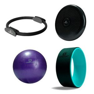 Kit Pilates e Flexibilidade Anel dePilates + Overball Bola - Roda de Pilates e Disco de Equilibrio