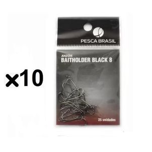 KIT 10 ANZOL BAITHOLDER BLACK 8 53.2MM Pesca Brasil (MOSTRUÁRIO)