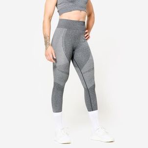 Legging Feminina de Academia 900 Seamless Preto-cinza