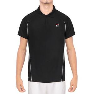 Camisa Polo Fila Match Preto e Branco