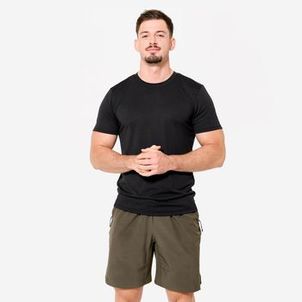 Camiseta Masculina Slim Respirável de Treino XT500 Preto-fumê-preto