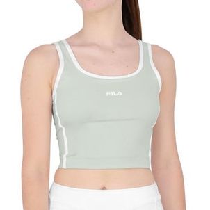 Top Fila Slim Line Tennis Sports Club Cinza Claro E Branco