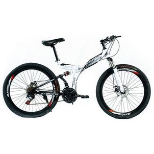 Bicicleta Aro 26 Dobrável Freio Disco Bike EasyFold 21 Marchas Aço Carbono Branca WCT Fitness