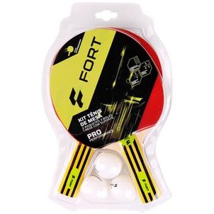 Kit Tênis de Mesa Pro 2 Raquetes 3 Bolas 1 Rede C/ Suporte - Fort