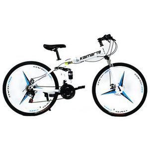 Bicicleta Aro 26 Bike Dobrável Aço Carbono Freio a Disco 21V CityFlow Branco WCT FITNESS