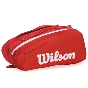 Raqueteira Wilson Super Tour 15Pk Vermelha e Branca