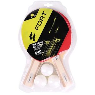 Kit Tênis de Mesa Evo 2 Raquetes 3 Bolas - Fort