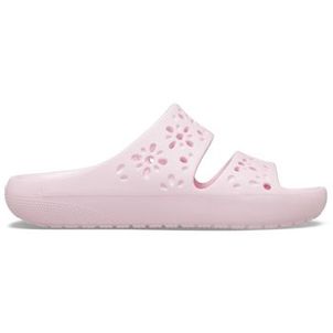 Sandália crocs classic floral cut out sandal pink milk
