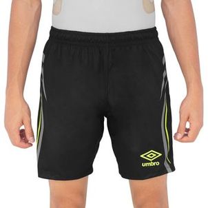 Calção Umbro Rush Preto Cinza e Limão