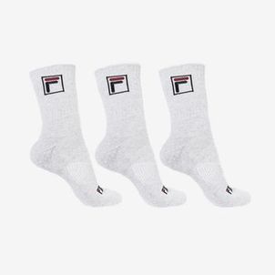 Kit Meias de Algodão Cano Alto Fila Branco