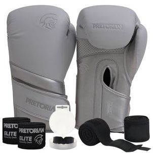 Kit Luva Boxe Muay Thai Elite Pretorian + 2 Par Bandagem + Bucal