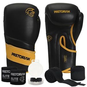 Kit Luva Boxe Muay Thai Elite Pretorian + 2 Par Bandagem + Bucal