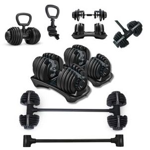 Halter Ajustável Com Barra Anilha Kettlebell Yangfit - 50kg