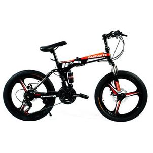 Bicicleta Aro 20 CityFold Bike 21 Vel Marchas Freio a Disco Cor Preto Vermelho - WCT FITNESS