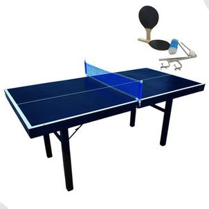 Kit Mesa de Ping Pong Tenis de Mesa Juvenil MDF 15mm Com Raquete e Rede