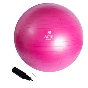 Bola Pilates 65 cm, Rosa, Com Bomba de Ar, T9-RS, Acte Sports