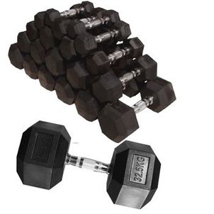 KIT HALTERES SEXTAVADO 10 PARES 12,5KG A 35KG AS2102 PRETO
