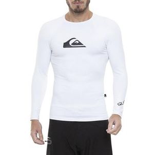 Rashguard Quiksilver Surf All Times Manga Longa Branco