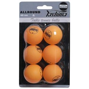 Bola de Tênis de Mesa Yashima 1 Estrela Plástico com 06 Bolas Laranja
