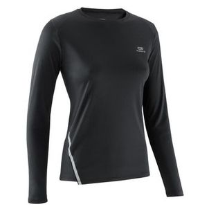 Camiseta Feminina de Corrida Proteção Solar Kalenji Preto