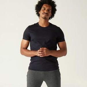Camiseta Masculina de Pilates 100 Nyamba Preta