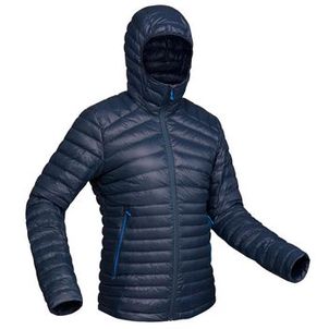 Jaqueta Masculina de Trekking Full Down 500 Forclaz Azulmarinho