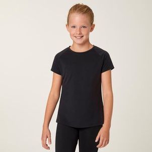 Camiseta Infantil Ginástica S500 Domyos Preto