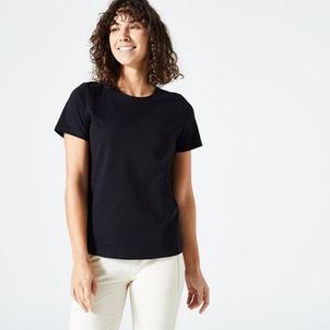 Camiseta Feminina de Ginástica Essentiel Domyos Preto