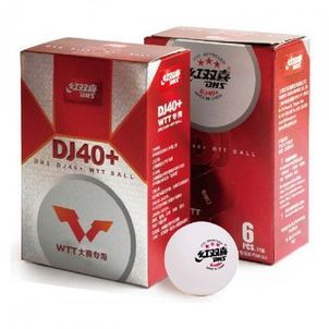 Bolas de Tênis de Mesa DHS DJ40WTT 3 Estrelas - (Embalagem com 6 Bolas Brancas)