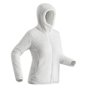 Blusa Feminina de Trilha Fleece de Pelinho com Capuz Quechua Branco
