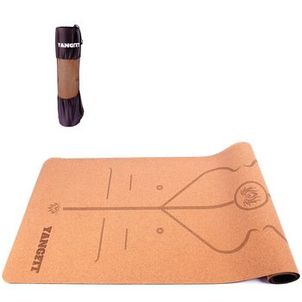Tapete Yoga Mat em Cortiça e Borracha Natural 5mm Yangfit