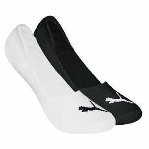 Kit 2 Pares de Meias Puma Sapatilha Invisível Feminina - Branco e Preto