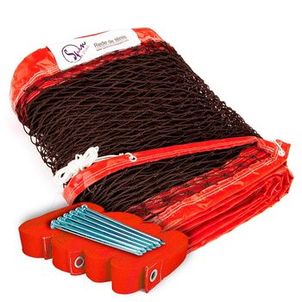Kit Rede de Beach Tennis Spin Recreação - Fio 1.4 Marrom com Marcação da Quadra