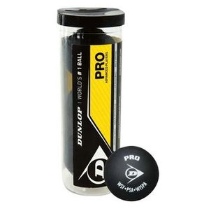 Tubo de Bola de Squash Dunlop Revelation Pro XX (2 pontos amarelos - Tubo com 3 bolas)