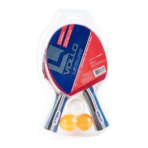 KIT TÊNIS DE MESA VOLLO LEISURE 2 RAQUETES E 3 BOLINHAS