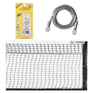 Kit Rede de Tênis Spin Profissional Completo (Rede 4 Lonas, Faixa Central e Cabo de Aço)