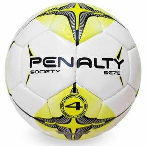 Bola de Futebol Penalty Society Se7e N4 - Branca Amarelo e Preta
