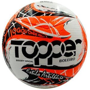 Bola de Futebol Society Topper Boleiro - Branca e Vermelha
