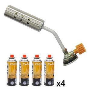 Maçarico Portátil Maxtop Multifuncional + 4 Campgaz Nautika