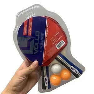 Kit Tênis de Mesa 2 Raquetes e 3 Bolas Leisure Vollo