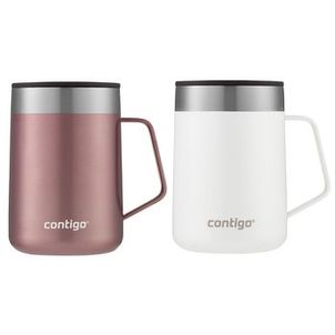 Kit com 2 Canecas Térmicas Street Branca e Rose Contigo | 414ml