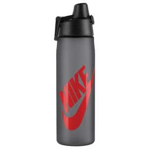 Garrafa Nike Core Hydro Flow Futura Média Cinza com Vermelho