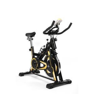 BICICLETA SPINNING COM RODA DE INERCIA DE 13KG - PRETO E AMARELO