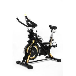 BICICLETA SPINNING COM RODA DE INERCIA DE 13KG - PRETO E AMARELO