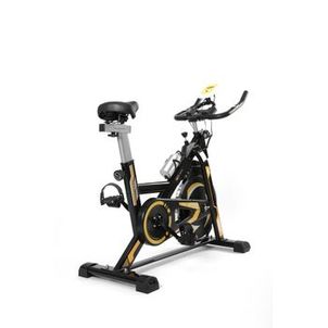 BICICLETA SPINNING COM RODA DE INERCIA DE 13KG - PRETO E AMARELO