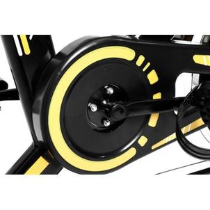 BICICLETA SPINNING COM RODA DE INERCIA DE 13KG - PRETO E AMARELO