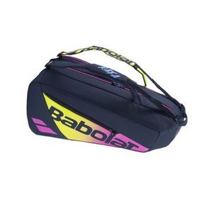 Raqueteira Babolat Pure Aero Rafa X6 - Preto, Rosa e Amarelo