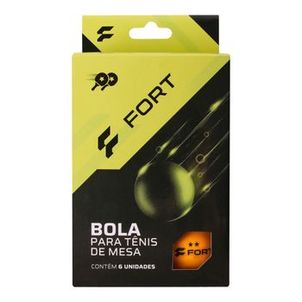 Bolas de Tênis de Mesa Fort 2 Estrelas - (Embalagem com 6 Bolas Laranja)